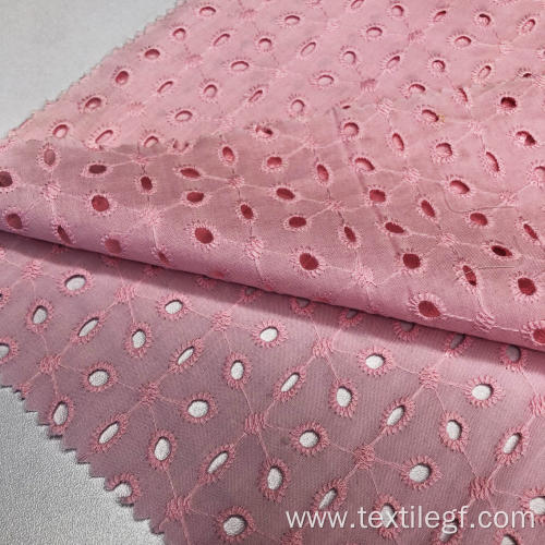 Pink Embroidery Cotton Fabric